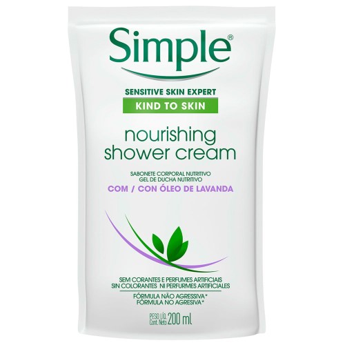 Sabonete Líquido Corporal Simple Nourishing Shower Cream Refil 250ml
