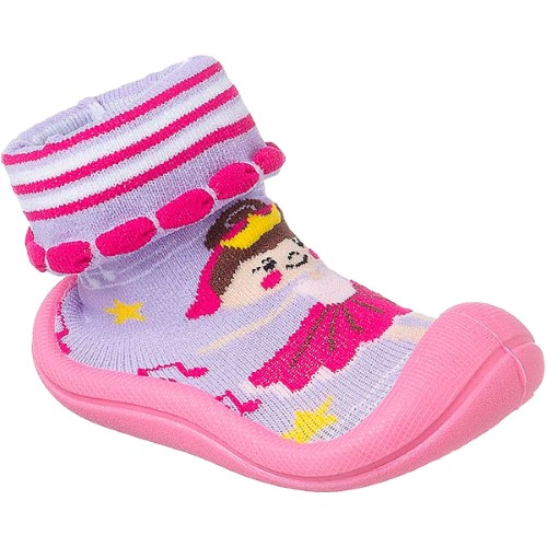 Meia c/ Sola para bebê Bailarina Rosa - Keto Baby