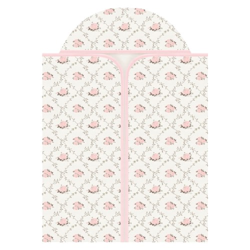 Toalha c/ capuz atoalhado para bebê Floral - Anjos Baby