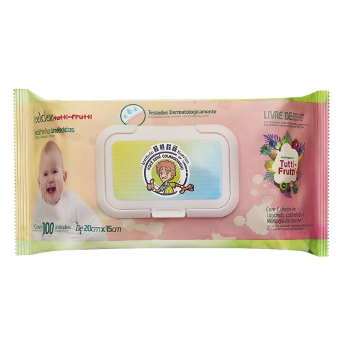 Toalha Umedecida FeelClean Tutti Frutti 100 Unidades