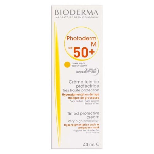Protetor Solar Facial Bioderma Photoderm M Com Cor + Ação Clareadora Dourado FPS50+ 40ml