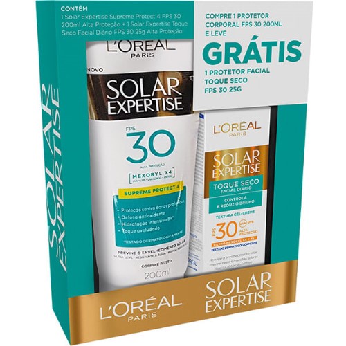 Protetor L´Oréal Expertise FPS30 200Ml + Facial Toque Seco 25G
