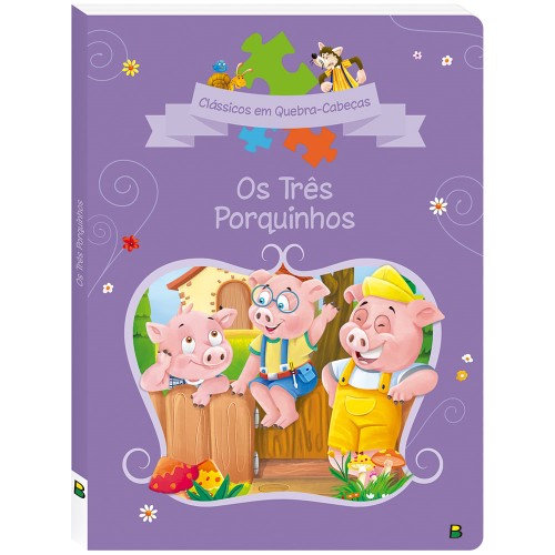 Livro Infantil Os Três Porquinhos Clássicos em Quebra-Cabeças Editora Todo Livro