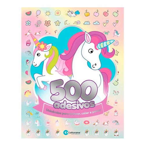 Livro 500 Adesivos Culturama Unicórnio