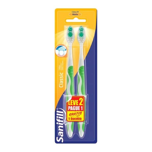 Escova Dental Sanifill Classic Média Leve2 Pague1