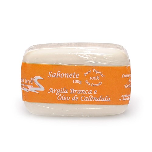 Sabonete de Argila Branca e Óleo de Calêndula