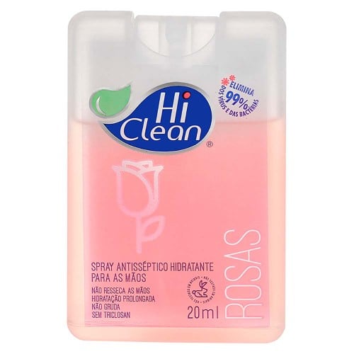 Spray Antisséptico Hidratante Para As Mãos Hi Clean Rosas