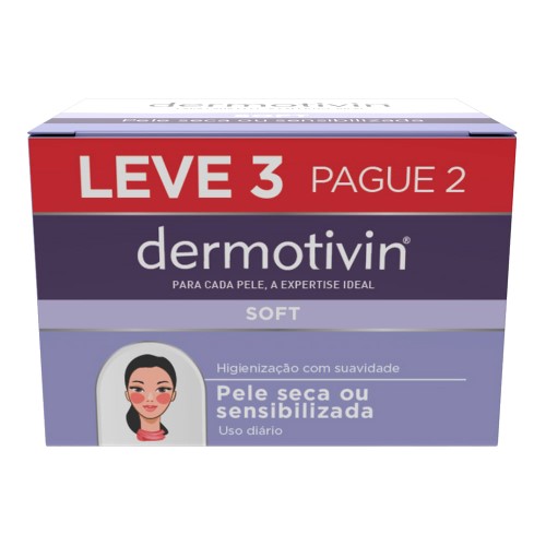 Sabonete em Barra Dermotivin Soft 3 Unidades 90g