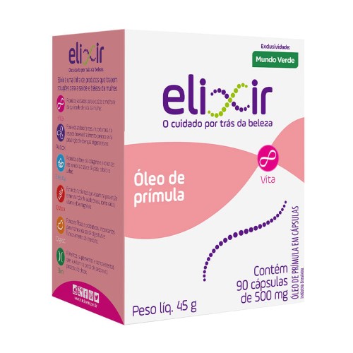 Óleo de Prímula Elixir 500mg com 90 cápsulas