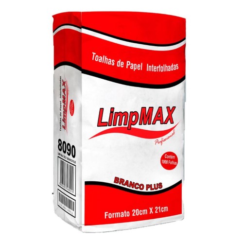 Papel Toalha Interfolhadas Limpmax Branco 20X21 1000 Folhas