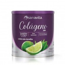 Colágeno Hidrolisado em Pó Limão + Clorofila - Sanavita - 300g