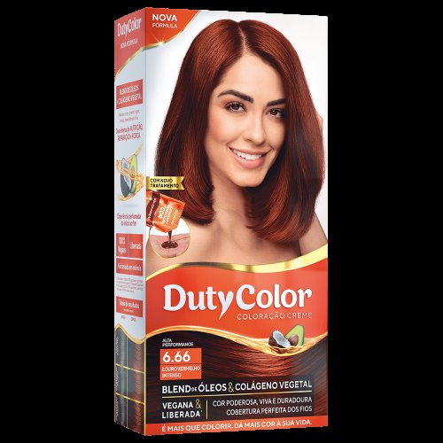 Coloração Duty Color Louro Vermelho Intenso 6.66