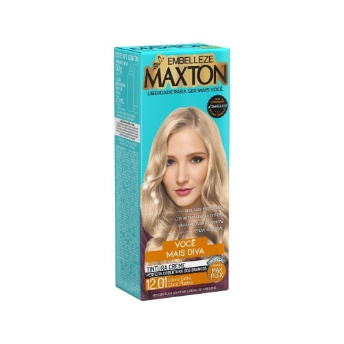 Tintura Creme Maxton 12.01 Louro Extra Claro Platina com 1 Unidade