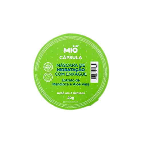 Máscara de Hidratação Capilar Mió Extrato de Mandioca e Aloe Vera Cápsula 20g