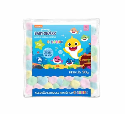 Algodão em Bolas Coloridas Cremer Baby Shark com 50g