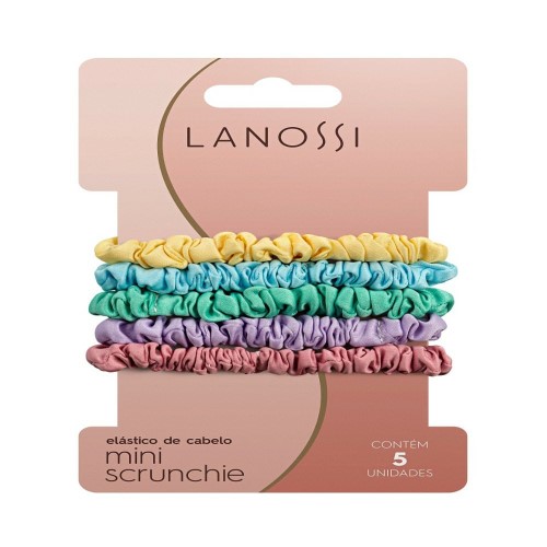 Elástico De Cabelo Lanossi Mini Scrunchie Ms Candy 5 Unidades