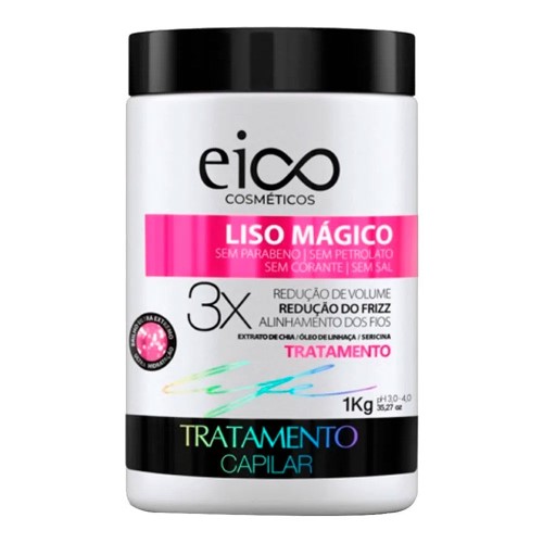 Máscara de Tratamento Capilar Eico Life Liso Mágico com 1Kg