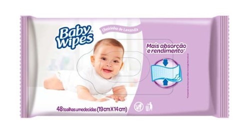 Lenço Umedecido Huggies Baby Wipes Cheirinho de Lavanda 48 Unidades