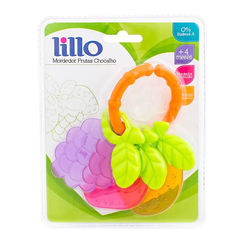 Mordedor Lillo Frutas Chocalho Cores Sortidas 4+ Meses 1 Unidade
