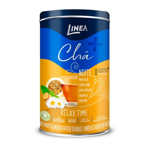Suplemento Alimentar em Pó Linea Chá Relax Time Lata com 7 Sticks 2g