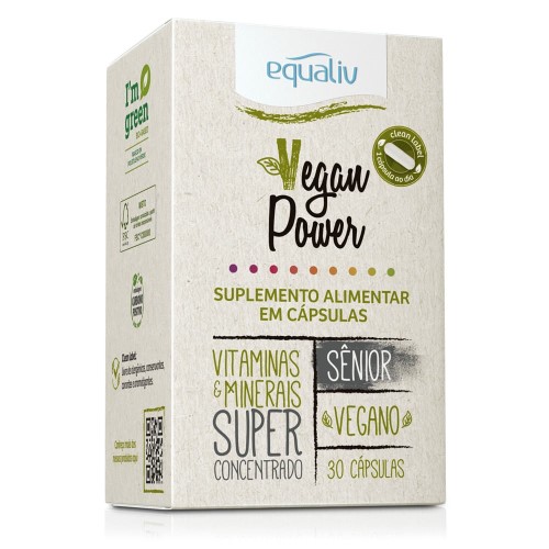 Suplemento Alimentar Vegan Power Sênior Vitamin 30 Cápsulas Equaliv