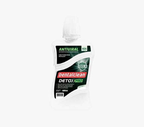 Enxaguante Antisséptico Bucal Dentalclean Detox Pro Antiviral com 600ml