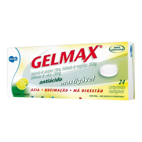 Gelmax Sabor Limão com 24 Comprimidos Mastigáveis