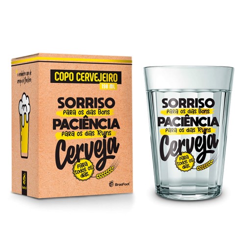 Copo Americano BrasFoot Cervejeiro Sorriso para os Dias Bons 190ml