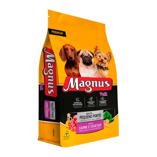 Ração para Cães Adultos Pequeno Porte Magnus Petit Sabor Carnes e Vegetais 3Kg