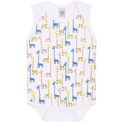 Body regata para bebê em suedine Girafinhas - Junkes Baby 