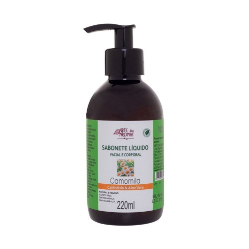 Sabonete Líquido Natural Facial e Corporal Sem Fragrância 220ml - Arte dos Aromas