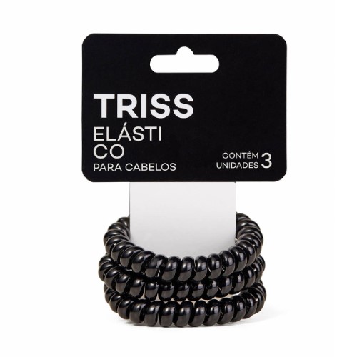 Elástico em Mola para Cabelo Triss/Needs Cor Preta Tamanho M com 3 Unidades