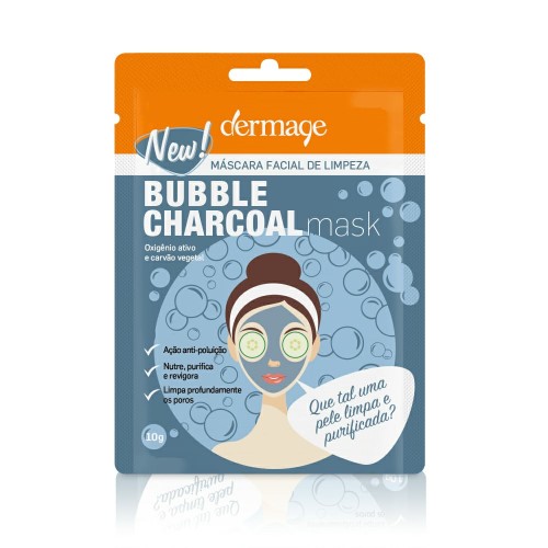 Máscara Facial Dermage Bubble Charcoal 10g