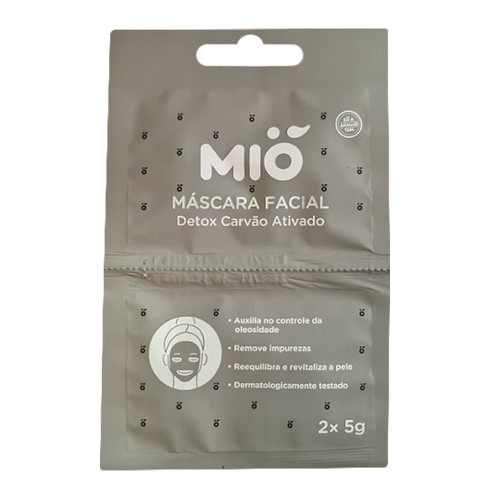 Máscara Facial Mió Detox Carvão Ativado Sachê 2x 5g