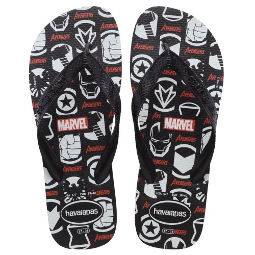 Sandálias Havaianas Top Marvel Logomania Preto 35/36