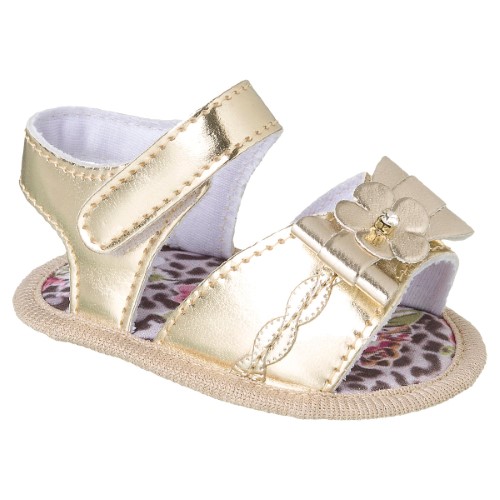Sandália para bebê Floral Dourado - Keto Baby