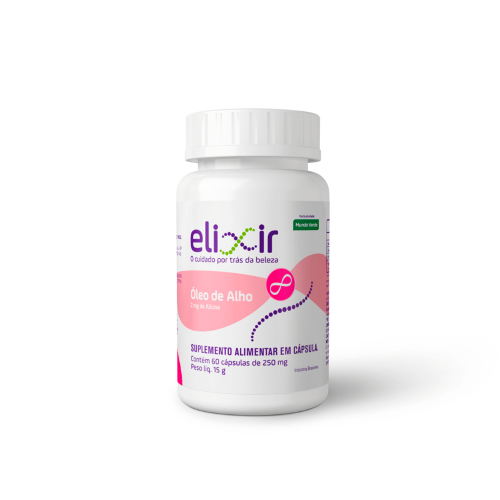 Suplemento de óleo de alho Elixir 60 cápsulas