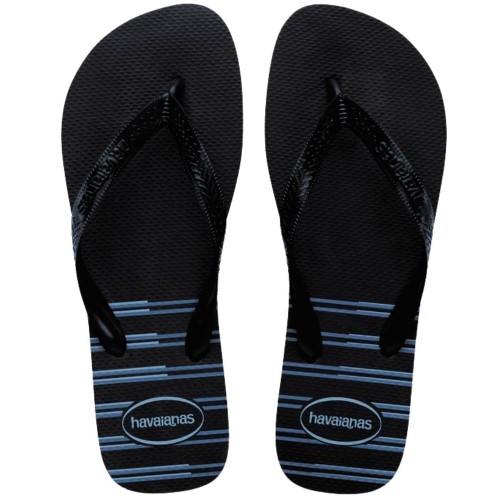Sandálias Havaianas Top Basic Preto/Azul Tamanho 43/44 1 Par