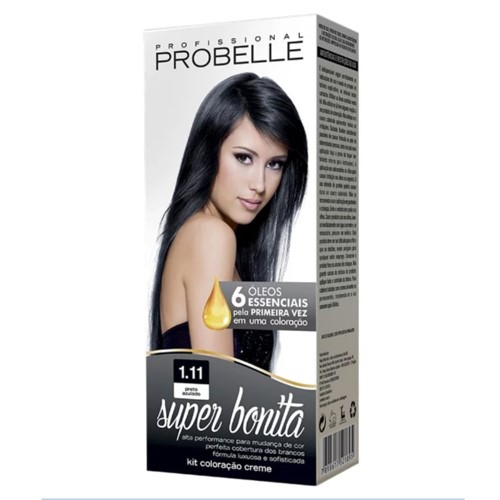 Tintura Super Bonita Probelle Kit Duplo Preto Azulado 1.11