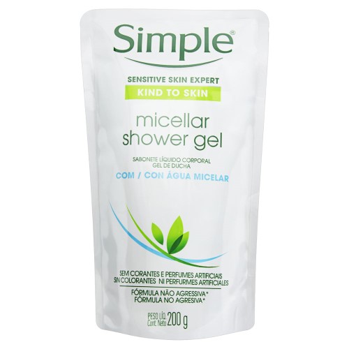 Sabonete Líquido Corporal em Gel Simple Água Micelar Refil 200g