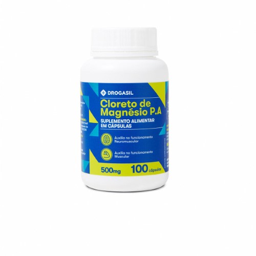 Suplemento Alimentar Cloreto de Magnésio P.A Drogasil 500mg com 100 Cápsulas