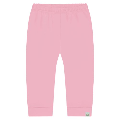 Calça (mijão) c/ pé reversível para bebê em suedine Rosa - Pingo Lelê