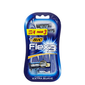 Aparelho De Depilar Bic Flex3 Extra Suave 4 Unidades