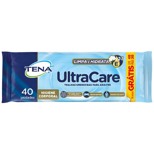Lenço Umedecido Tena UltraCare Adulto com 40 unidades