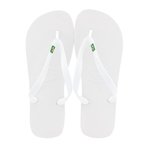 Sandálias Havaianas Brasil Branco Tamanho 45/46 1 Par