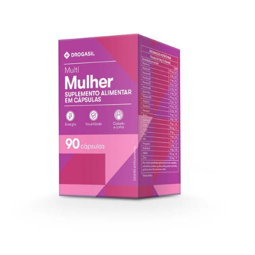 Suplemento Alimentar Drogasil Multi Mulher com 90 cápsulas