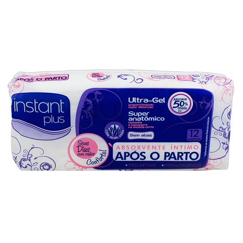 Absorvente Instant Plus Pós-Parto com 12 Unidades