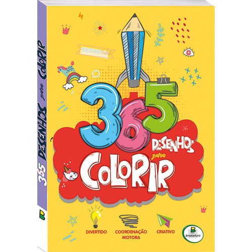 Livro Infantil 365 Desenhos para Colorir Amarelo