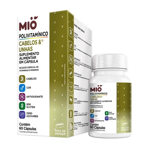 Polivitamínico Cabelos e Unhas Mió 60 Cápsulas