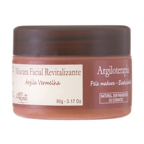 Máscara Facial Natural Revitalizante Argila Vermelha 90g - Arte dos Aromas